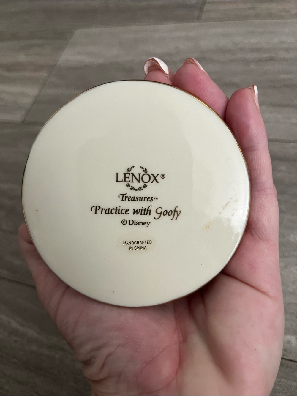 LENOX Disney PRACTICE WITH GOOFY Baseball Jewelry TREASURE BOX Trinket LN!! - Picture 5 of 6